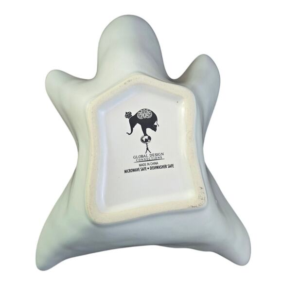 New Global Design Concepts Happy Halloween White Ghost Dipping Bowl - Picture 3 of 4